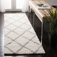 thumbnail image 1 of SAFAVIEH Parma Eglantine Geometric Shag Runner Rug, Cream/Grey, 2'3" x 8', 1 of 9
