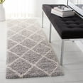 thumbnail image 1 of SAFAVIEH Parma Eglantine Geometric Shag Runner Rug, Grey/Cream, 2'3" x 7', 1 of 9
