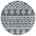 thumbnail image 1 of SAFAVIEH Parma Zen Geometric Shag Area Rug, Charcoal/Ivory, 6'7" x 6'7" Round, 1 of 8