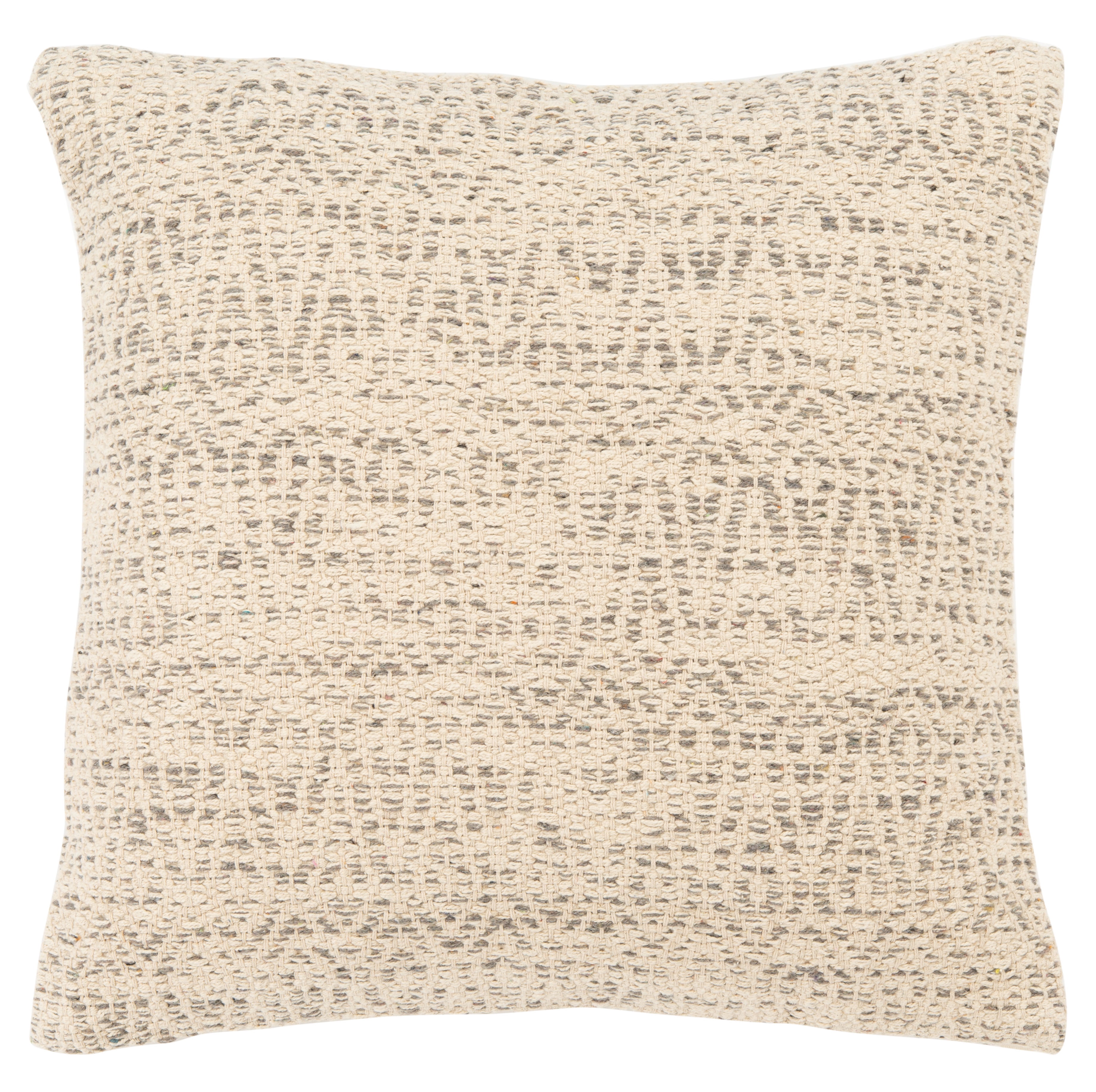 Parvati Silver Cotton 18-inch Square Throw Pillow