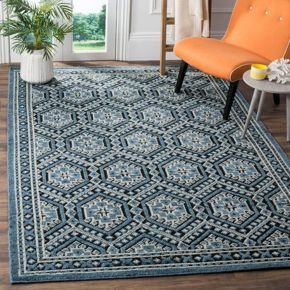 SAFAVIEH Paseo Mervyn Geometric Area Rug, Navy, 6' x 9'