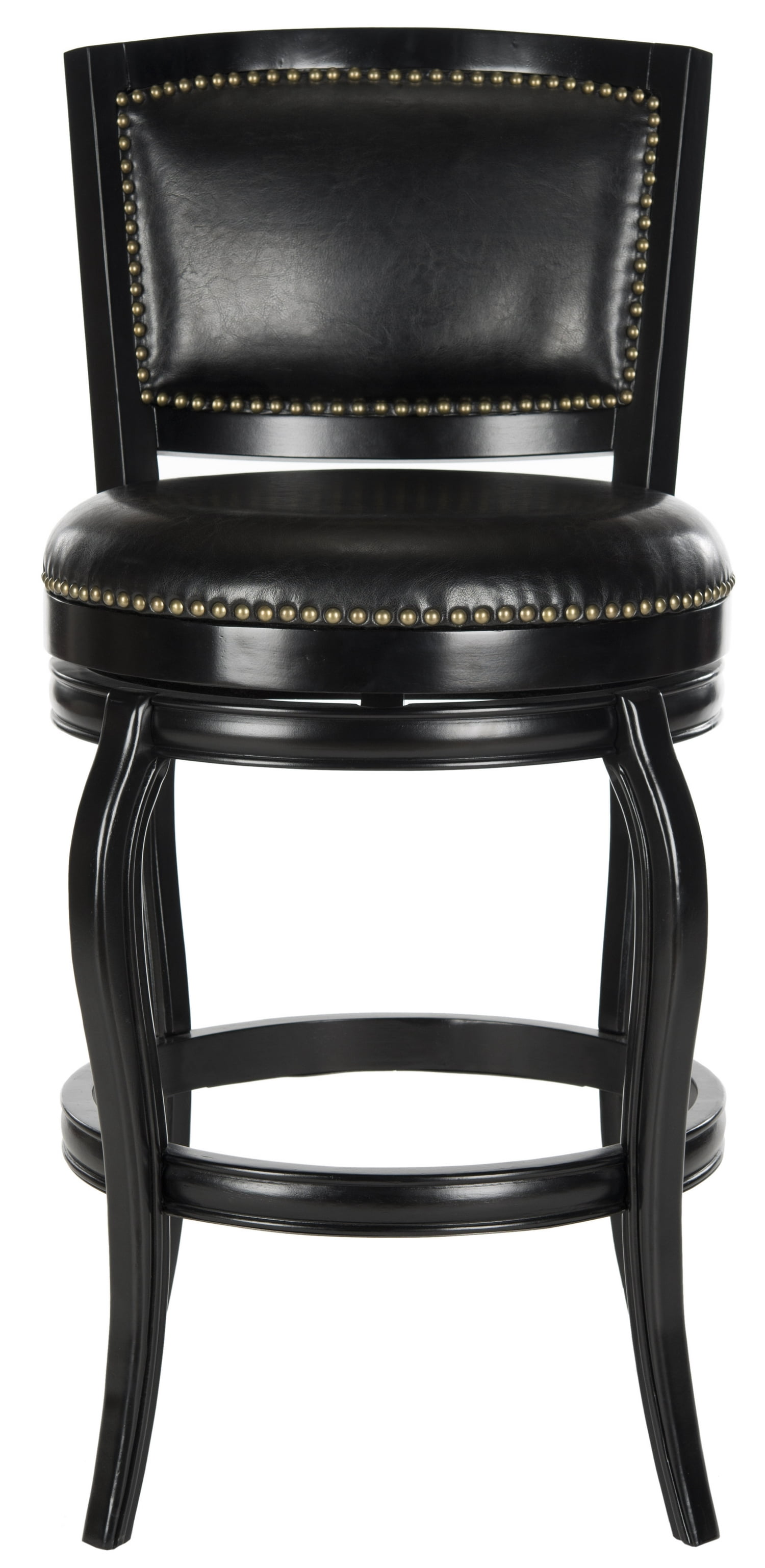 Safavieh Pasquale Round Swivel Mid Back Bar Stool, Black/Bronze
