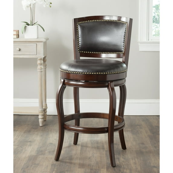 SAFAVIEH Pasquale Industrial Swivel Bar Stool with Footrest, Sierra/Brown