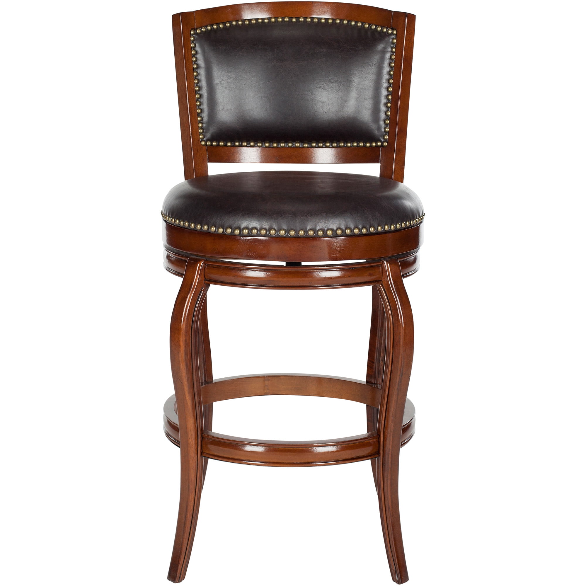 SAFAVIEH Pasquale Industrial Swivel Bar Stool with Footrest, Walnut/Brown