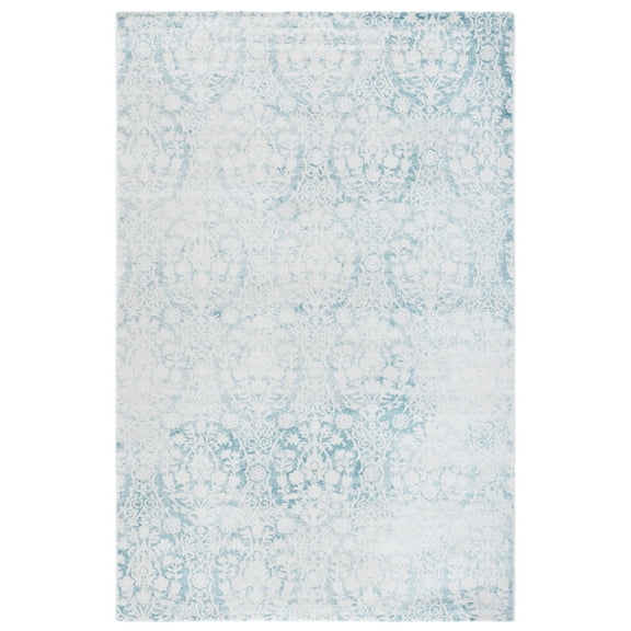 SAFAVIEH Passion Madrid Damask Area Rug, Turquoise/Ivory, 4' x 5'7"