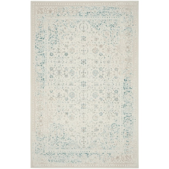 SAFAVIEH Passion Lance Faded Traditional Area Rug, Turquoise/Ivory, 6'7" x 9'2"
