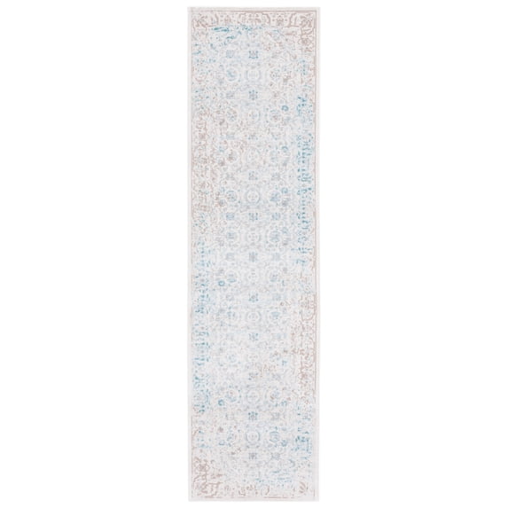 SAFAVIEH Passion Lance Faded Traditional Runner Rug, Turquoise/Ivory, 2'2" x 10'