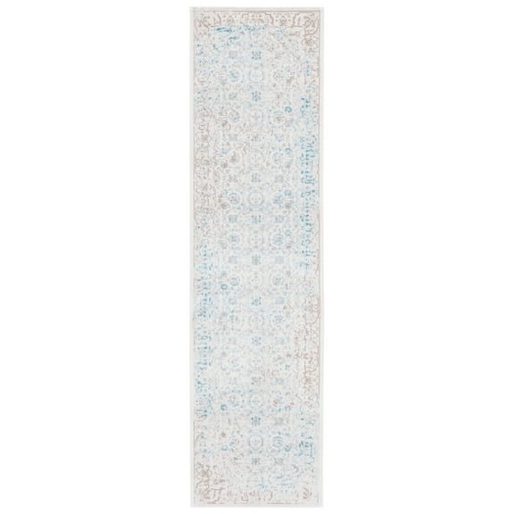 SAFAVIEH Passion Lance Faded Traditional Runner Rug, Turquoise/Ivory, 2'2" x 10'
