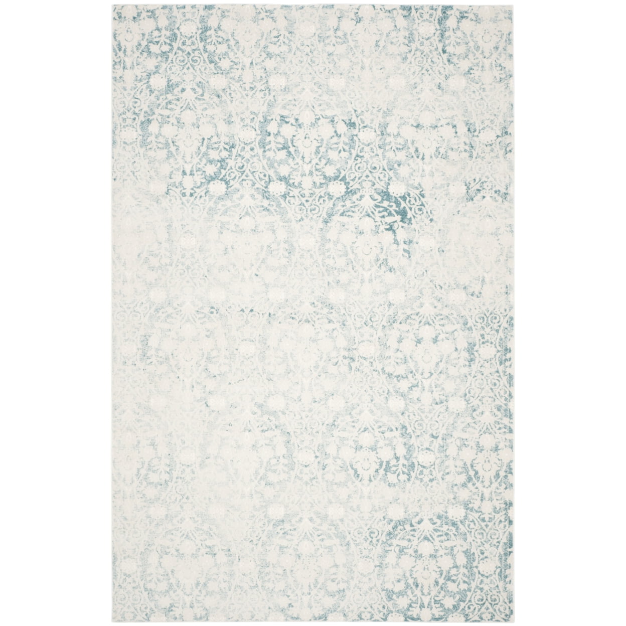 Elegant Vintage Green 8' x 11' Synthetic Area Rug