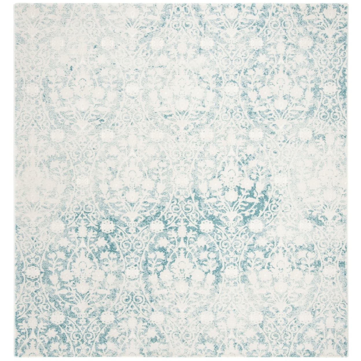 Elegant Vintage Green 8' x 11' Synthetic Area Rug