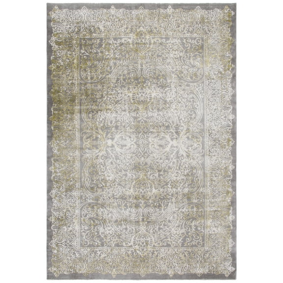 SAFAVIEH Passion Neal Floral Bordered Area Rug, Grey/Green, 6'7" x 9'2"