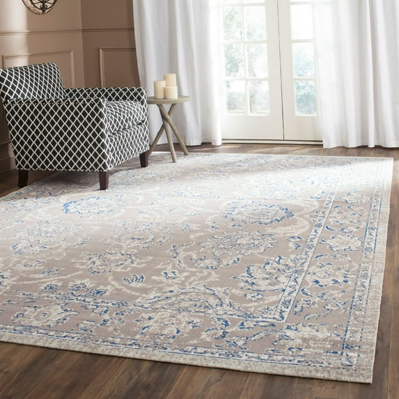 SAFAVIEH Patina Vasiliki Border Area Rug, Taupe/Blue, 9' x 12'