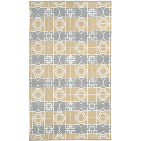 SAFAVIEH Patio Collection TMF127A Handmade Beige/Grey Rug