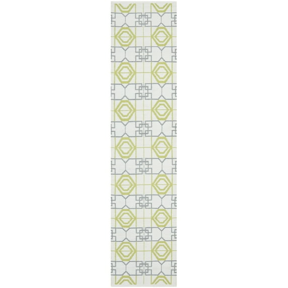 SAFAVIEH Patio Collection TMF127B Handmade White/Grey Rug