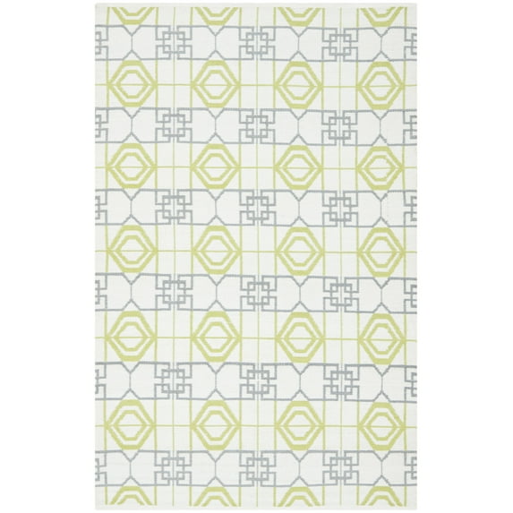 SAFAVIEH Patio Collection TMF127B Handmade White/Grey Rug