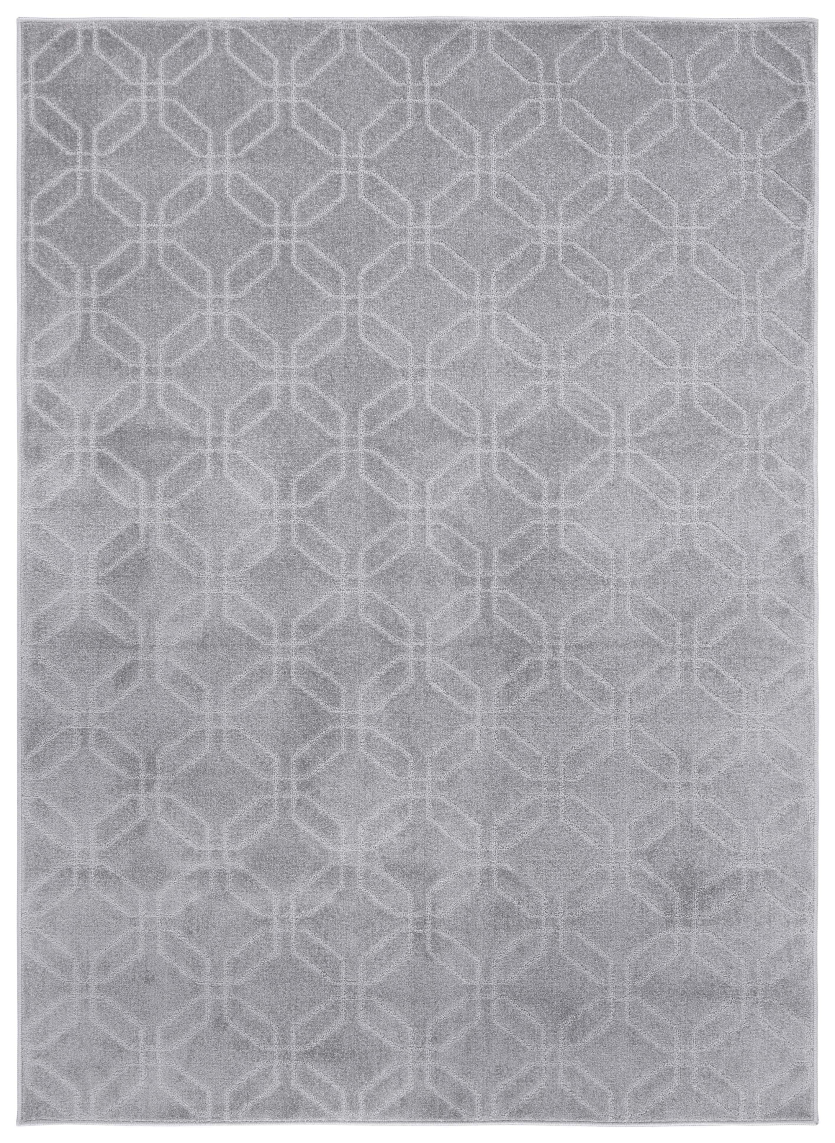 Gray Hand-Knotted Synthetic Rectangular Area Rug