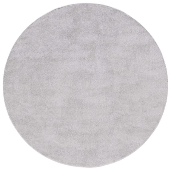 SAFAVIEH Pattern And Solid Carleen Solid Area Rug, Light Grey, 6'7" x 6'7" Round