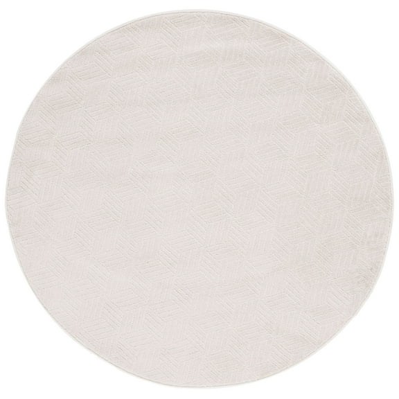 SAFAVIEH Pattern And Solid Constantina Geometric Area Rug, Ivory, 5'3" x 5'3" Round
