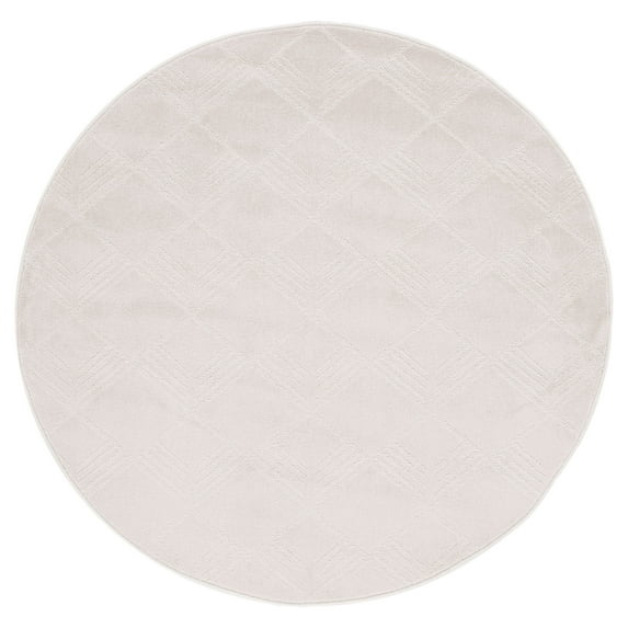 SAFAVIEH Pattern And Solid Jalen Geometric Area Rug, Ivory, 5'3" x 5'3" Round