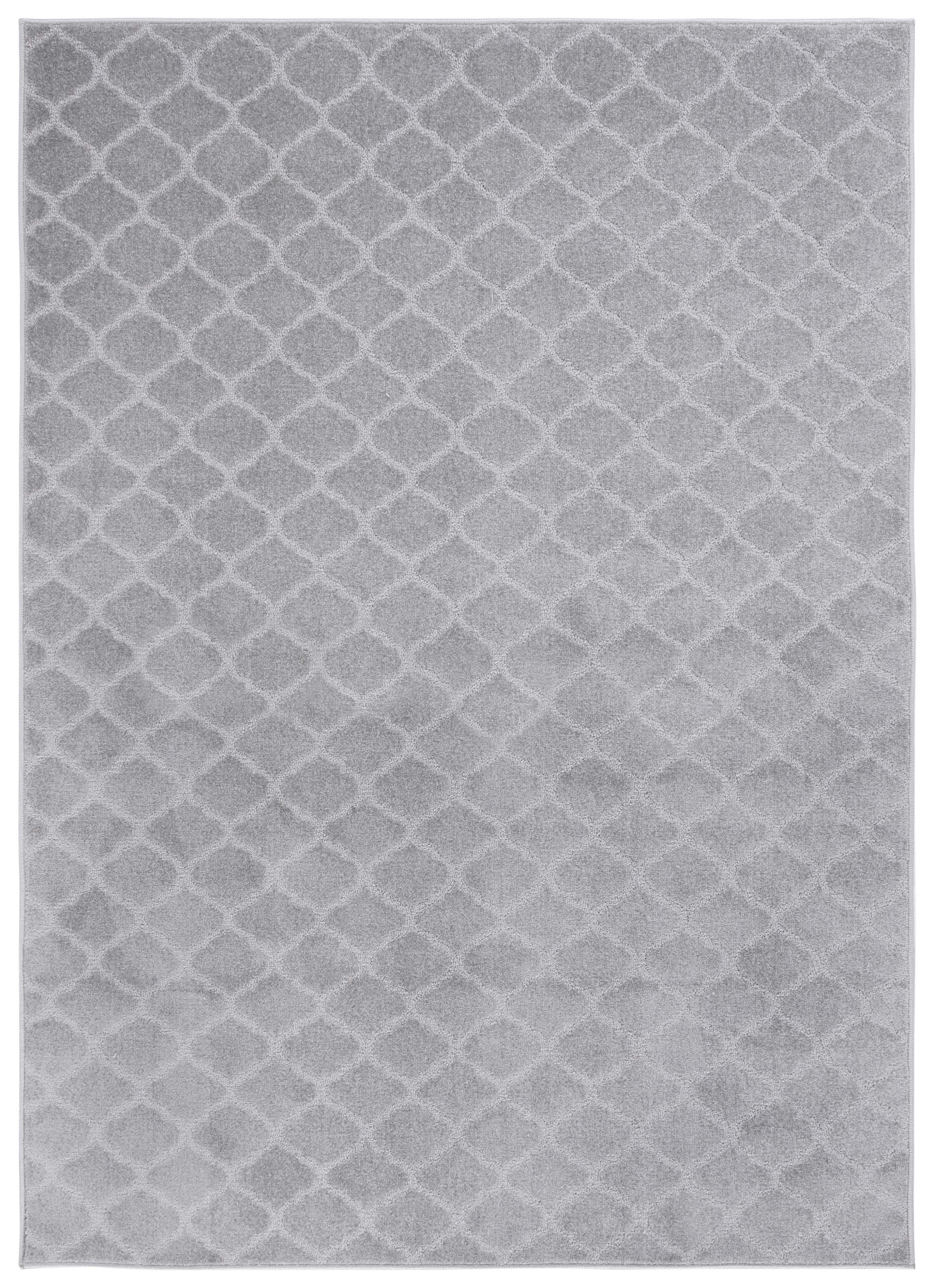 Gray Hand-Knotted Synthetic Rectangular Area Rug