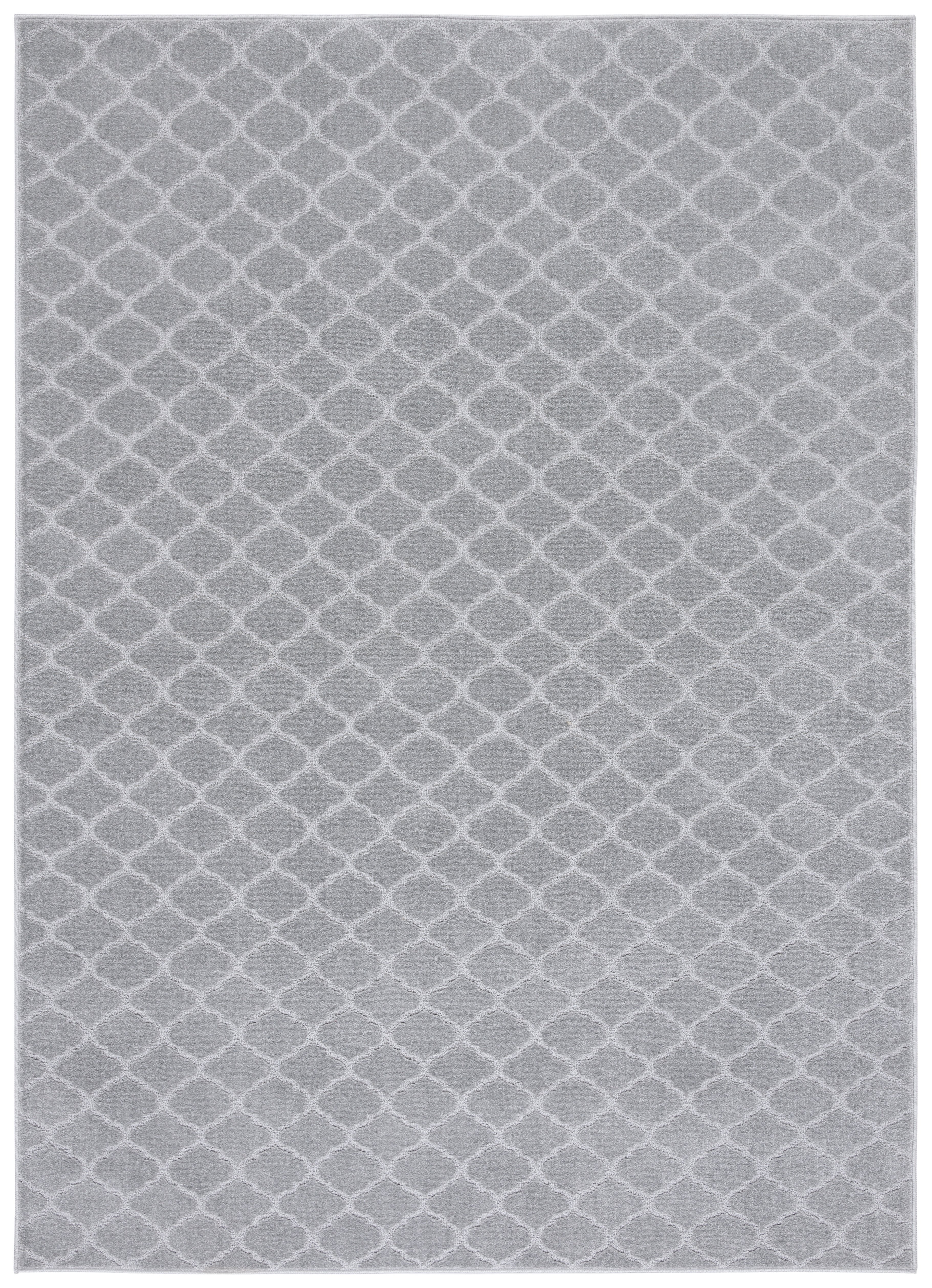 Hand-Knotted Gray Rectangular Stain-Resistant Rug