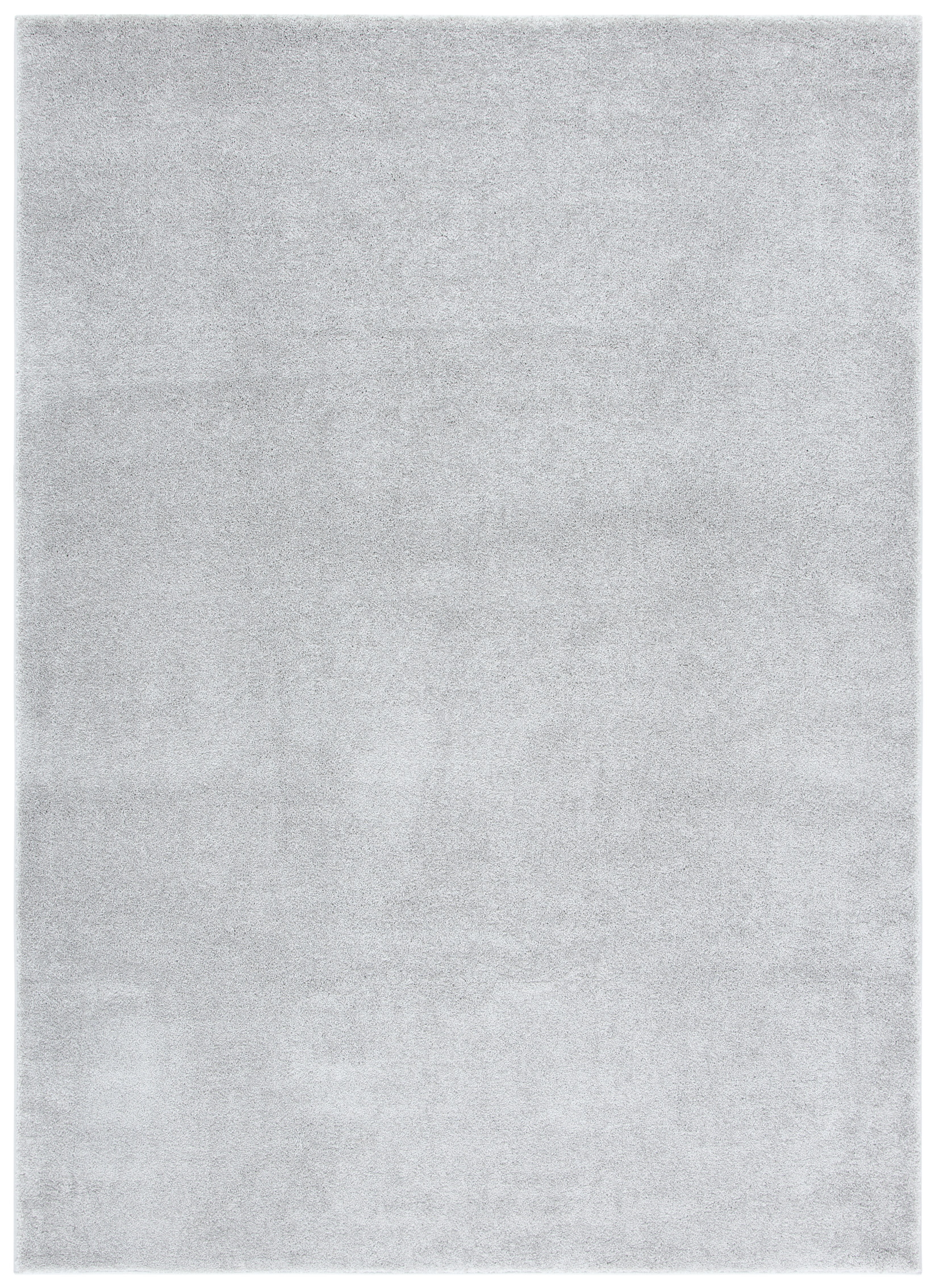 Light Gray Hand-Knotted Solid Synthetic Area Rug