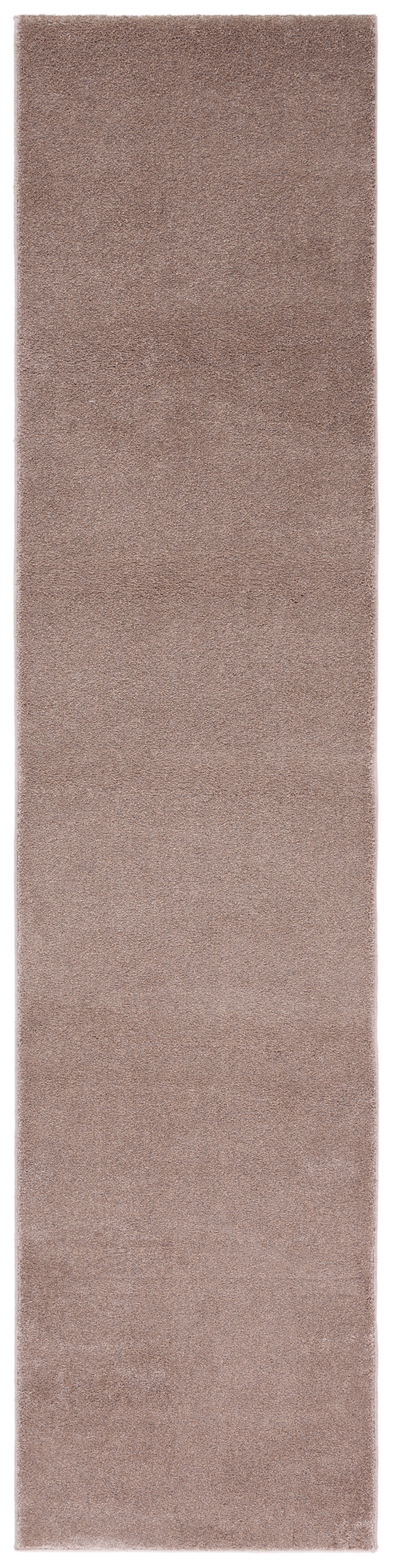 Taupe Hand-knotted Solid Synthetic Runner Rug