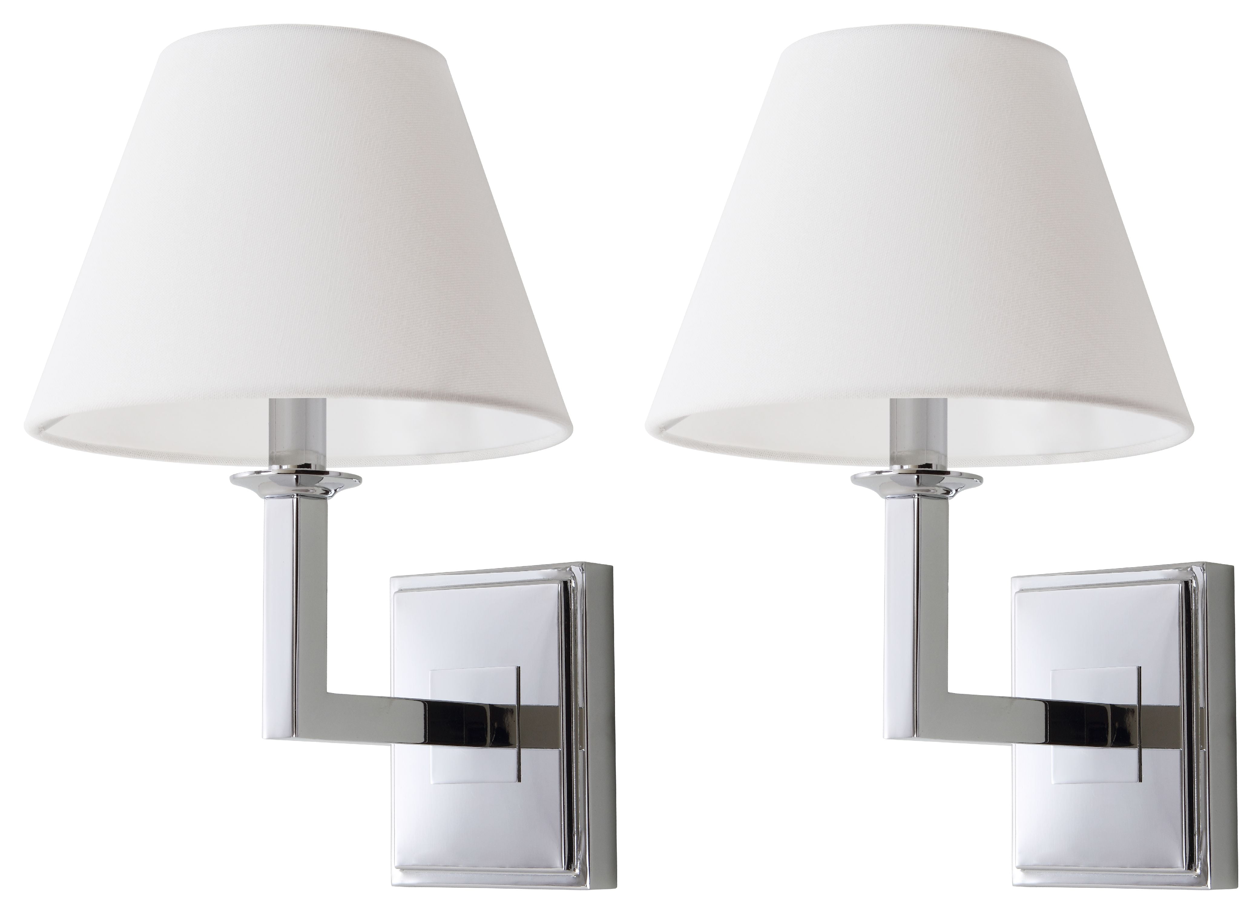 SAFAVIEH Pauline 14.5 in. High Wall Sconce, Chrome, Set of 2