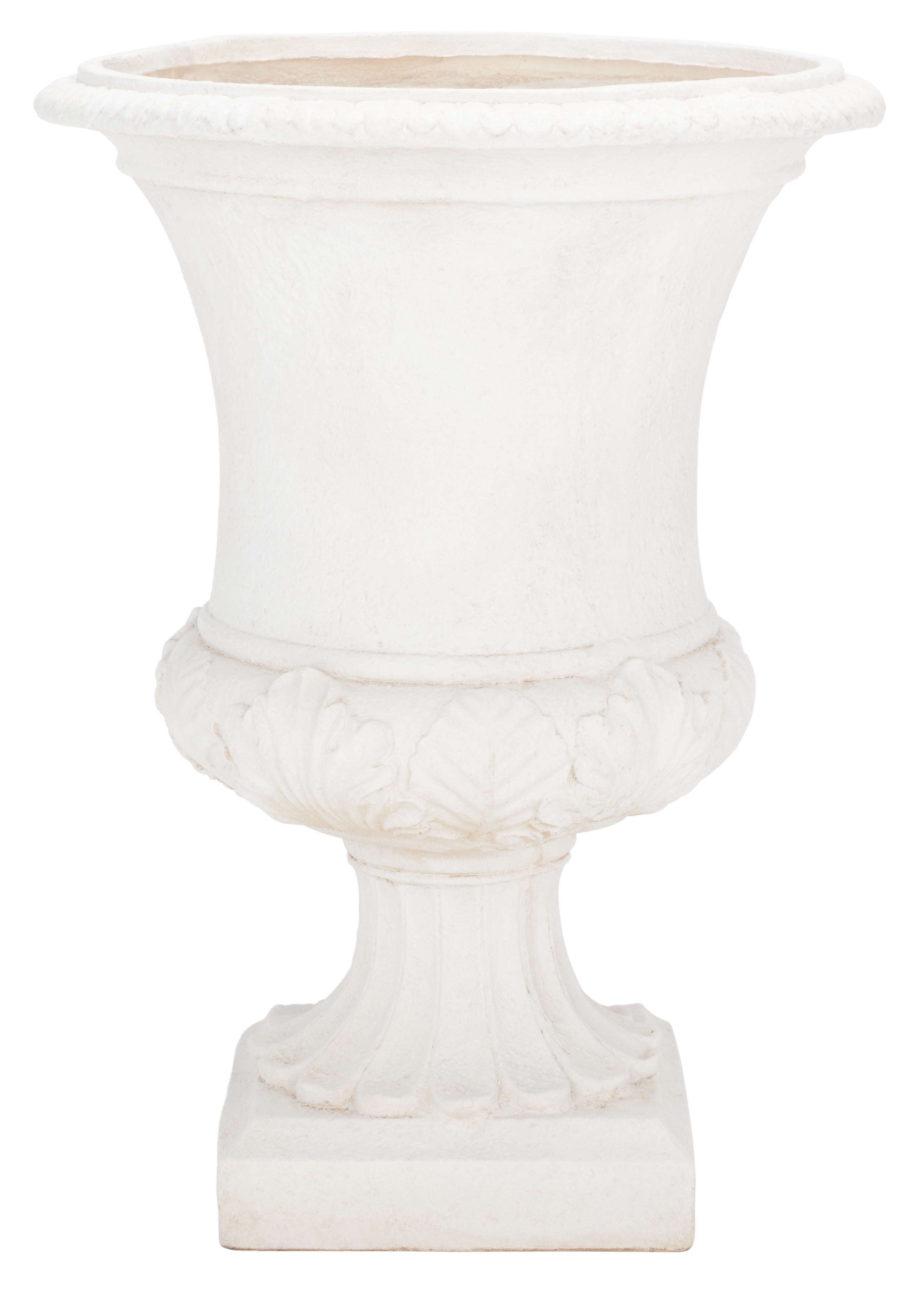 SAFAVIEH Paven 21" x 21" x 29" Urn Off White Resin Solid Plant Pot