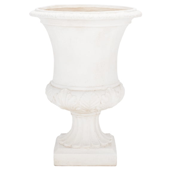 SAFAVIEH Paven 21" x 21" x 29" Urn Off White Resin Solid Plant Pot