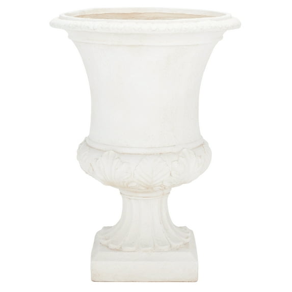 SAFAVIEH Paven 21" x 21" x 29" Urn Off White Resin Solid Plant Pot