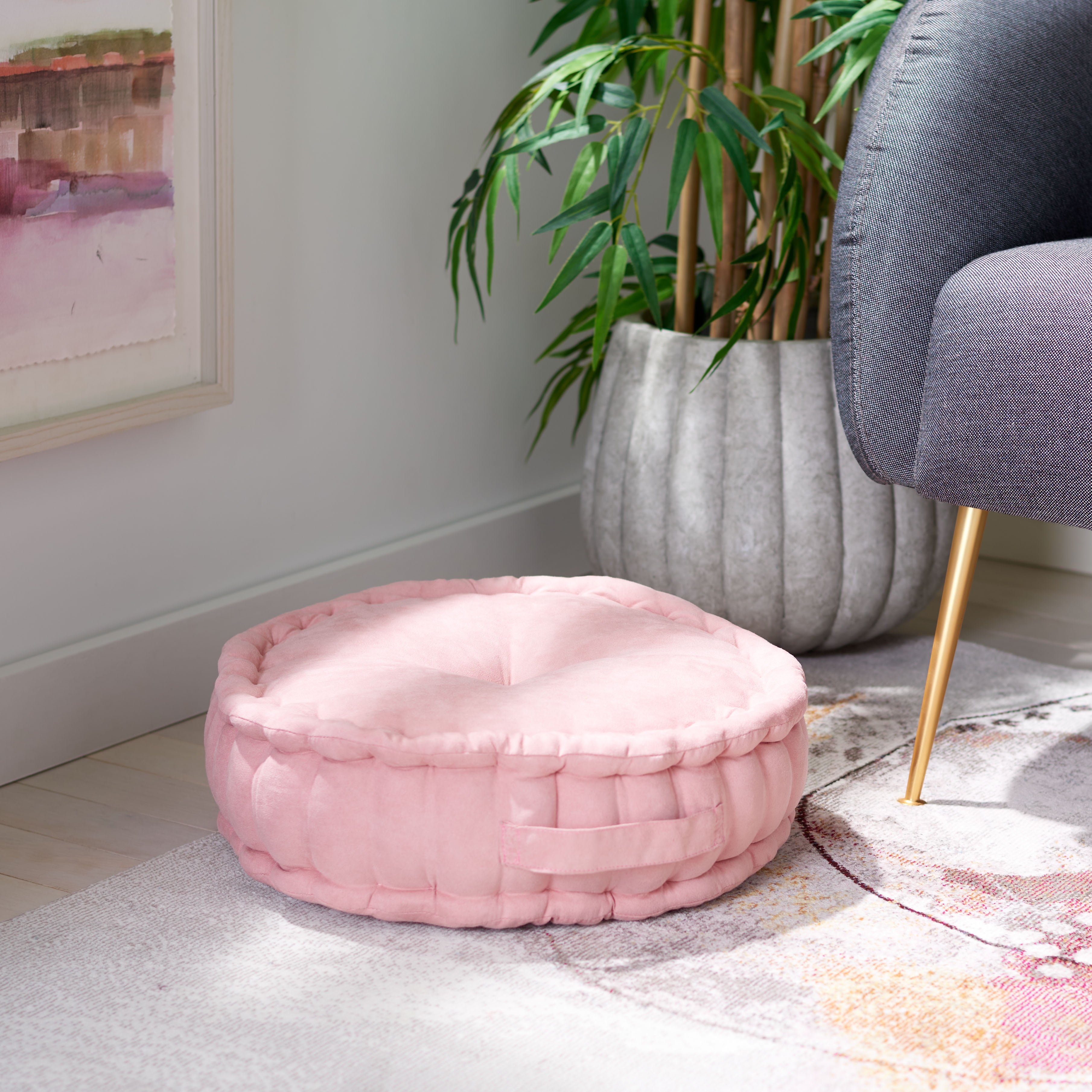 Pink floor pillow hotsell