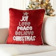 thumbnail image 1 of SAFAVIEH Peace And Joy Pillow, 20" x 20", Red, 1 of 6