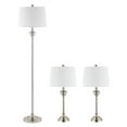 thumbnail image 1 of SAFAVIEH Peltier Classic Floor and Table Lamps Set, Nickle, Set of 3, 1 of 6