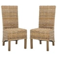 thumbnail image 1 of SAFAVIEH Pembrooke Bohemian Rattan Solid Dining Parsons Chair, Natural (Set of 2), 1 of 15