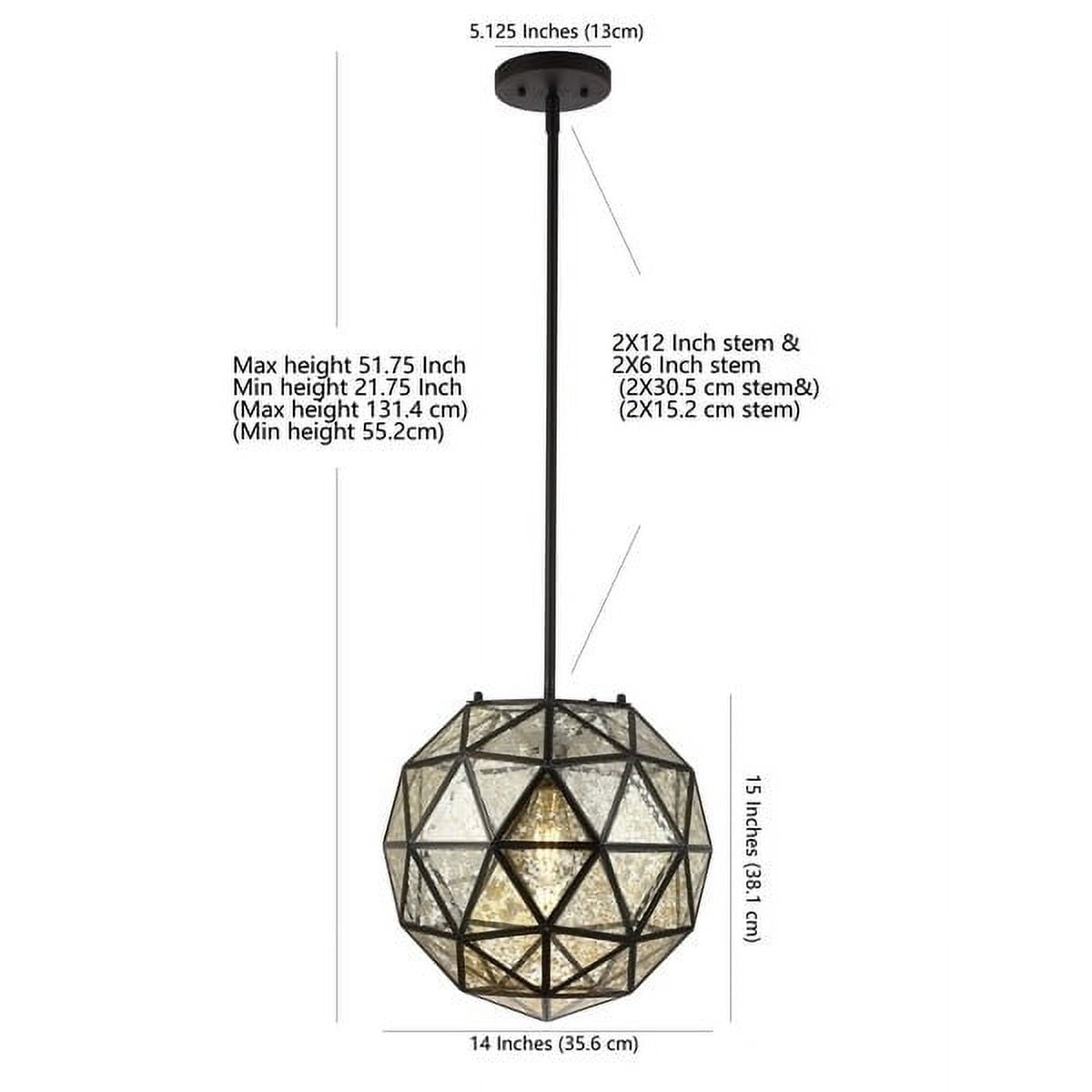 Henlin 18" Bronze Geometric Glass LED Pendant Light