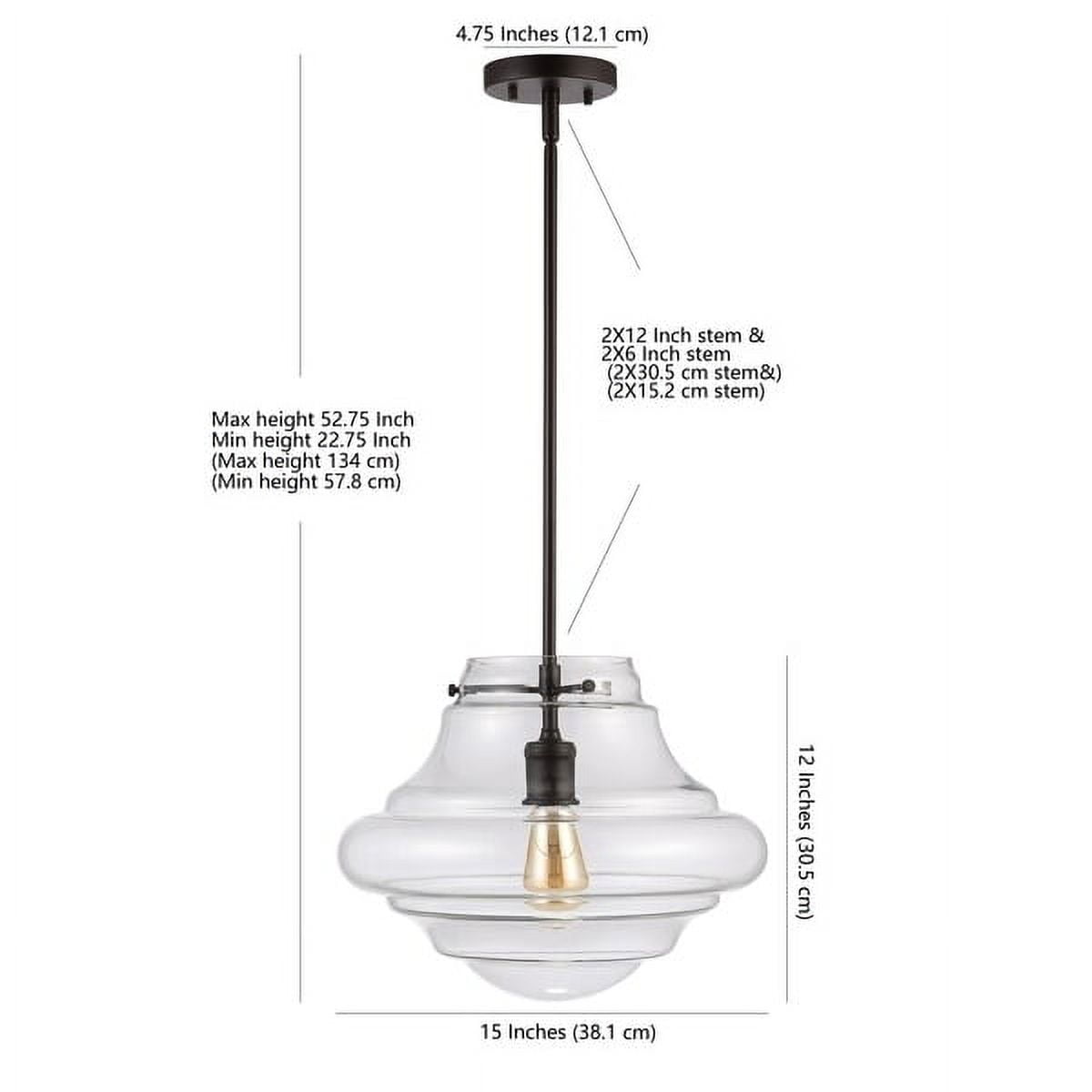 Oslen 15 Inch Glass and Bronze Pendant Light