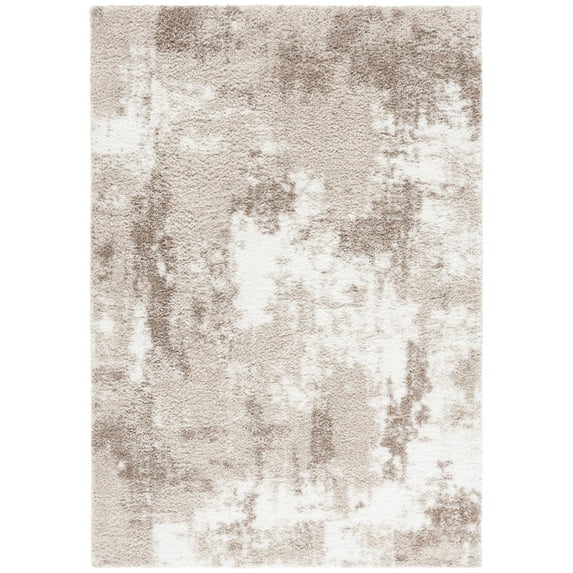 SAFAVIEH Penelope Beth Abstract Shag Area Rug, Beige/Ivory Taupe, 8' x 10'
