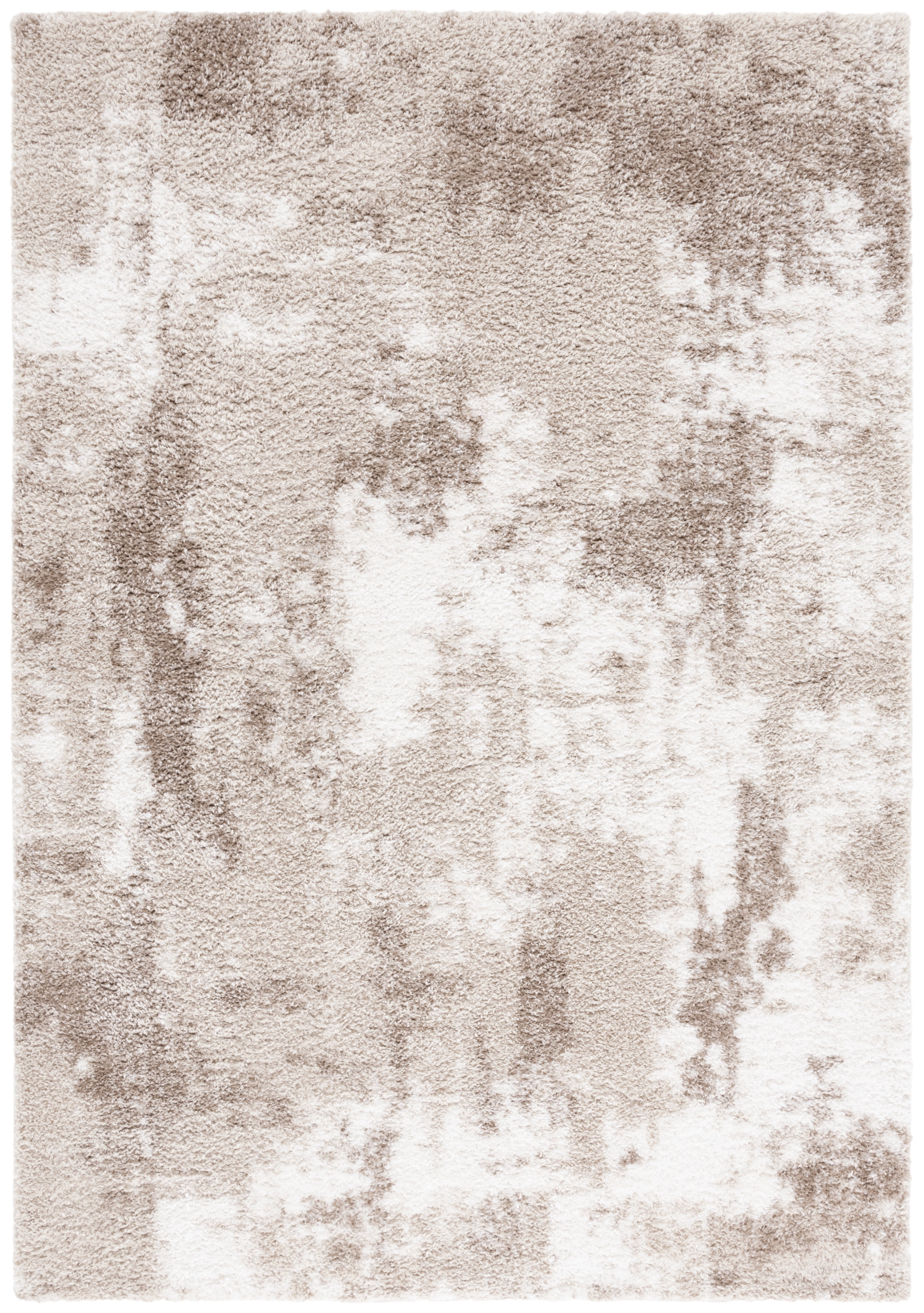 SAFAVIEH Penelope Beth Abstract Shag Area Rug, Beige/Ivory Taupe, 9' x 12'