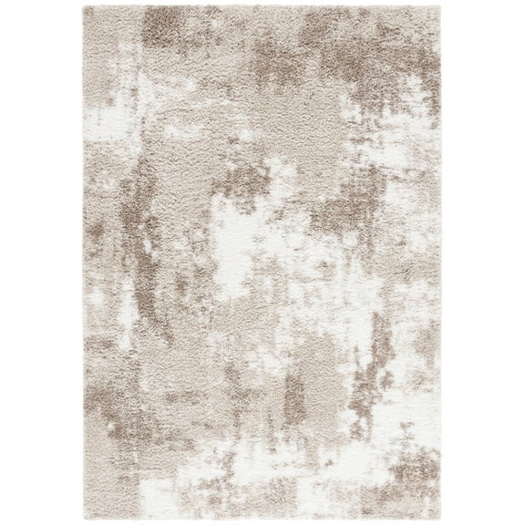 SAFAVIEH Penelope Beth Abstract Shag Area Rug, Beige/Ivory Taupe, 9' x 12'