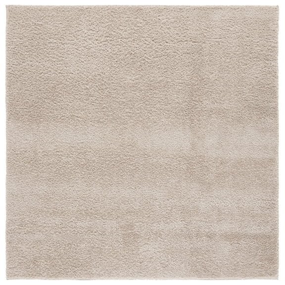 SAFAVIEH Penelope Braden Solid Shag Area Rug, Beige, 6'7" x 6'7" Square