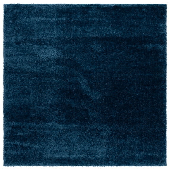 SAFAVIEH Penelope Braden Solid Shag Area Rug, Navy, 6'7" x 6'7" Square