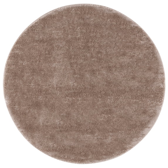 SAFAVIEH Penelope Braden Solid Shag Area Rug, Taupe, 6'7" x 6'7" Round