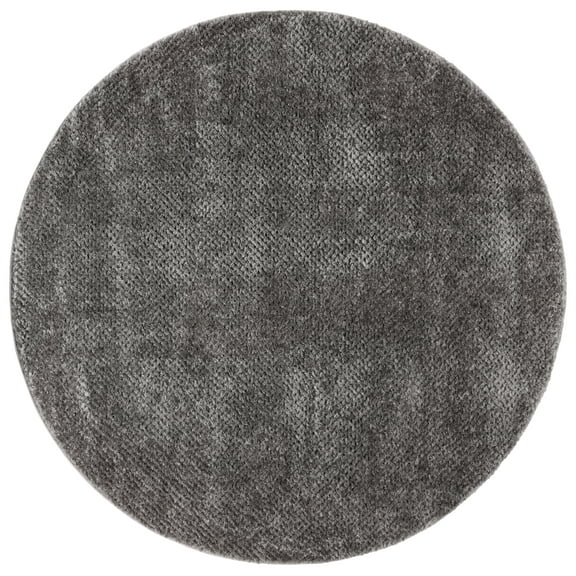 SAFAVIEH Penelope Kady Solid Shag Area Rug, Grey, 6'7" x 6'7" Round