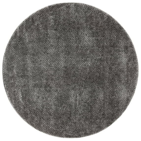SAFAVIEH Penelope Kady Solid Shag Area Rug, Grey, 6'7" x 6'7" Round
