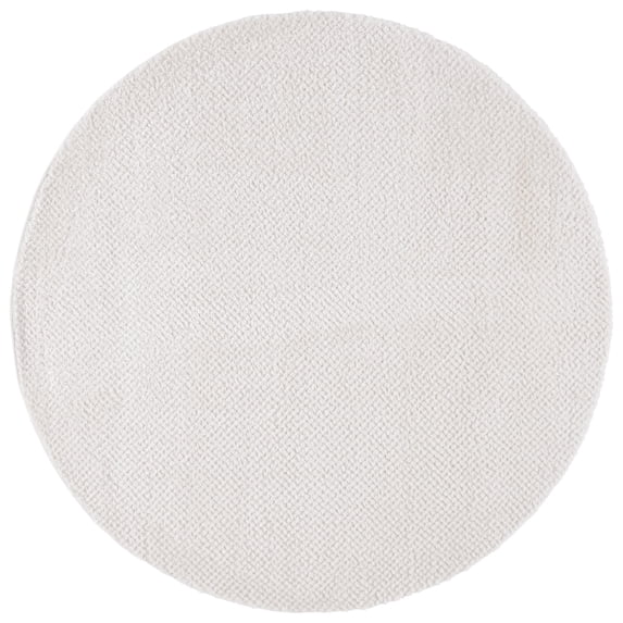 SAFAVIEH Penelope Kady Solid Shag Area Rug, Ivory, 6'7" x 6'7" Round