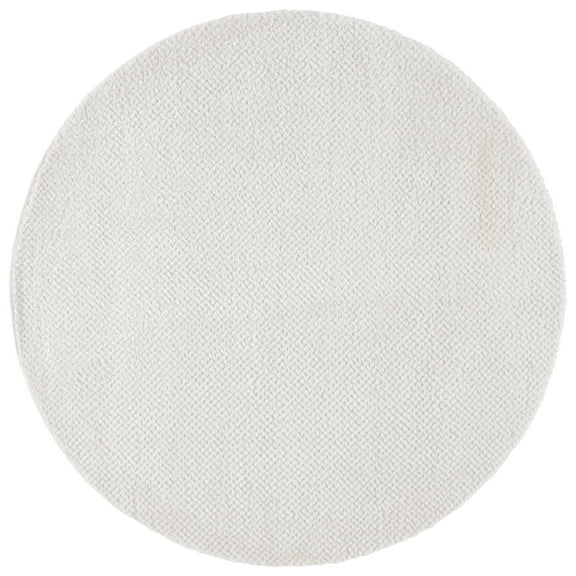 SAFAVIEH Penelope Kady Solid Shag Area Rug, Ivory, 6'7" x 6'7" Round