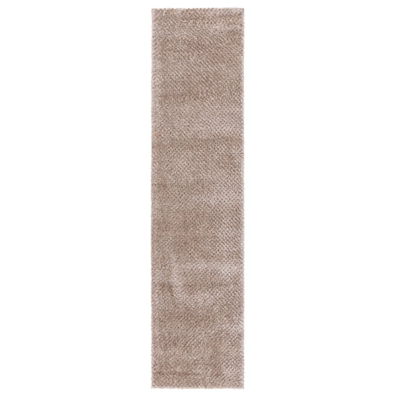 SAFAVIEH Penelope Kady Solid Shag Runner Rug, Taupe, 2' x 8'