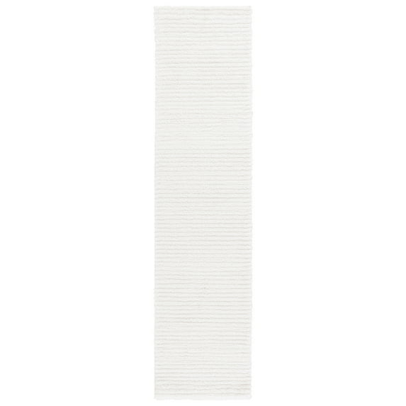 SAFAVIEH Penelope Marcelyn Solid Shag Runner Rug, Ivory, 2' x 8'