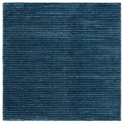 SAFAVIEH Penelope Willis Striped Shag Area Rug, Navy/Ivory, 6'7" x 6'7" Square